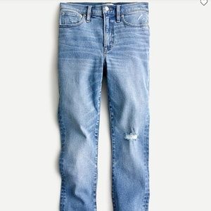 J Crew  10" highest-rise toothpick jean in Prairie wash
